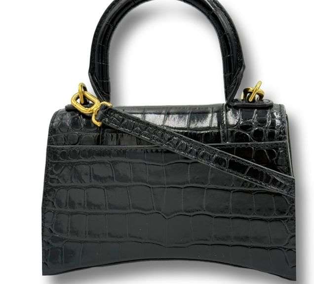 Balenciaga Hourglass small croc Effect leather cross body bag