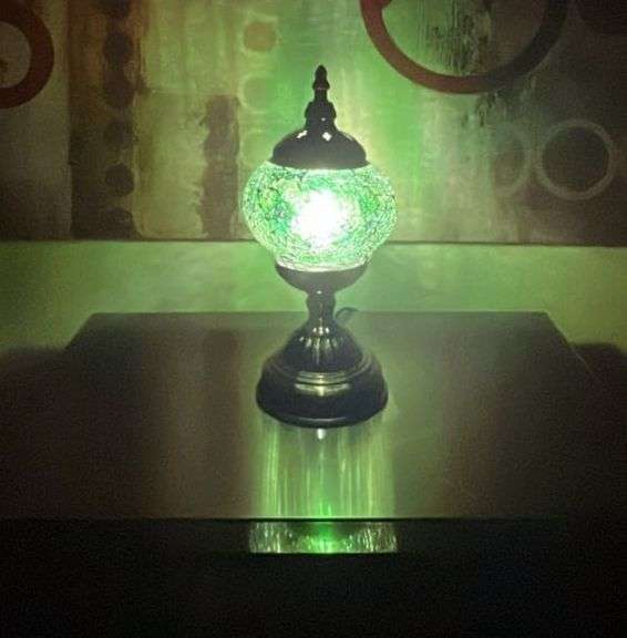 Marrakech Turkish Mosaic Lamp Vintage Green