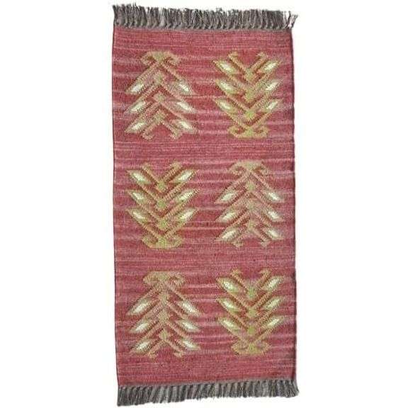 Handmade Wool Jute Kilim Rug