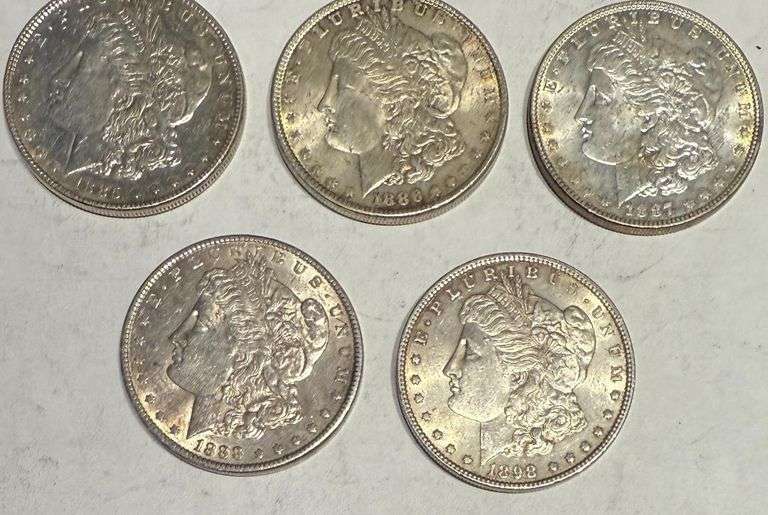 5  Different Slider Morgan Dollars