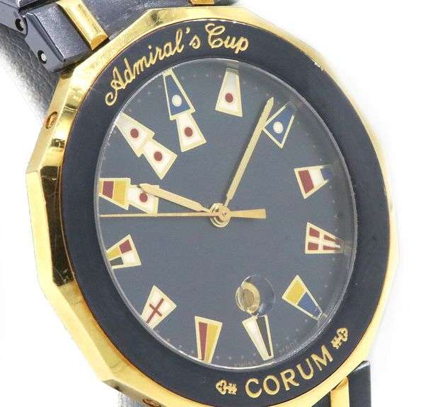 Corum Admirals Cup, 35mm, Quartz, Blue Steel and 18K Yellow Gold