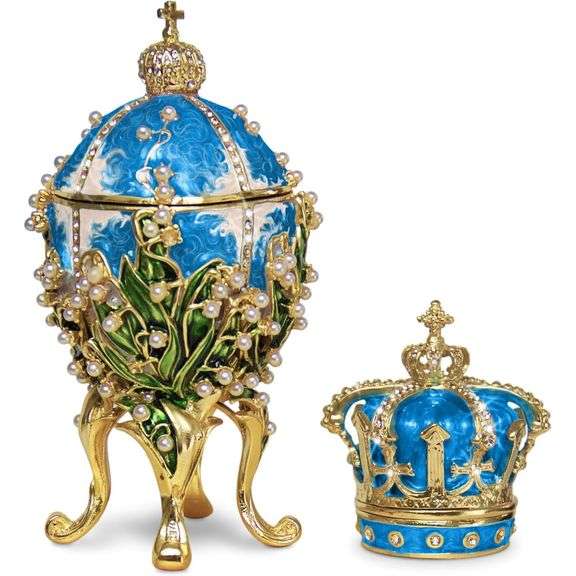 Lilies of the Valley with Crown Trinket Box