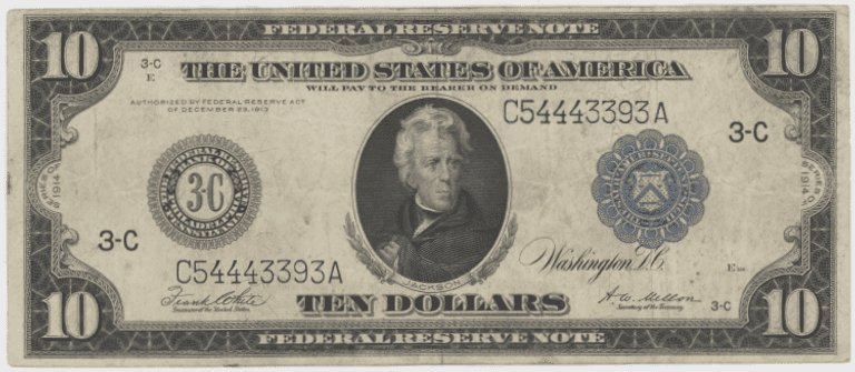 Nice Series of 1914 Large Size $10 Federal Reserve Note (3-C)