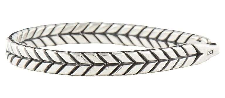 Gents David Yurman Chevron Woven Bracelet in Sterling