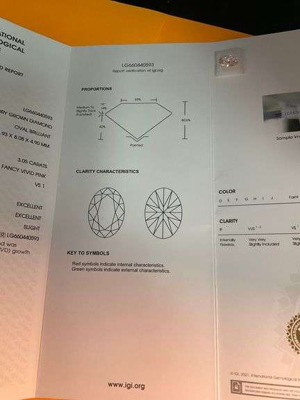 I.G.I CERTIFIED PINK OVAL SHAPE LAB GROWN DIAMOND 3.05 CARAT