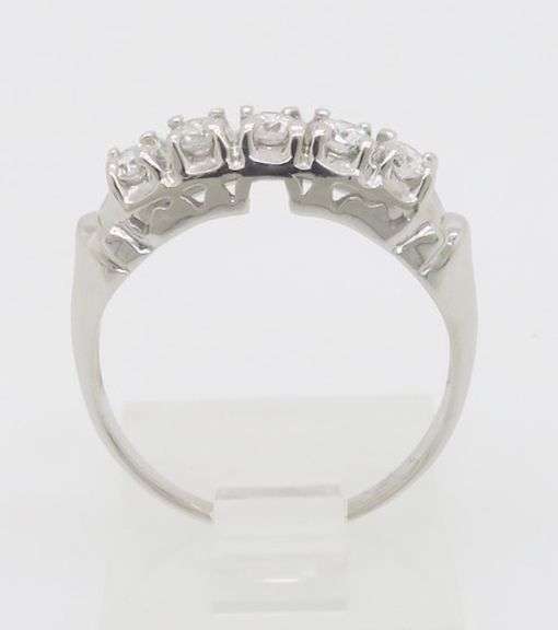 Vintage Five Stone Diamond Ring in 14k White Gold