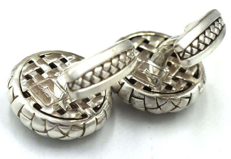 Scott Kay circle basket wave cuff links