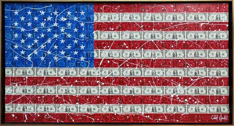 Spectacular one-of-a-kind mixed media on canvas by Chad Fandel