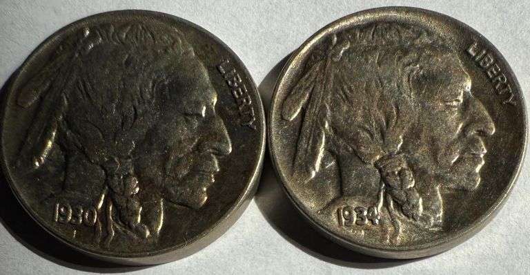 1930 1934 BU Buffalo Nickels