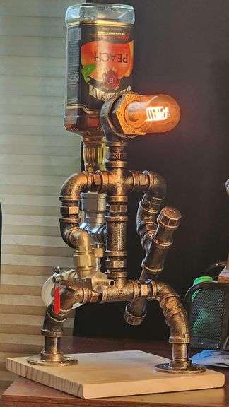 Handcrafted Steampunk Robot Liquor Dispenser