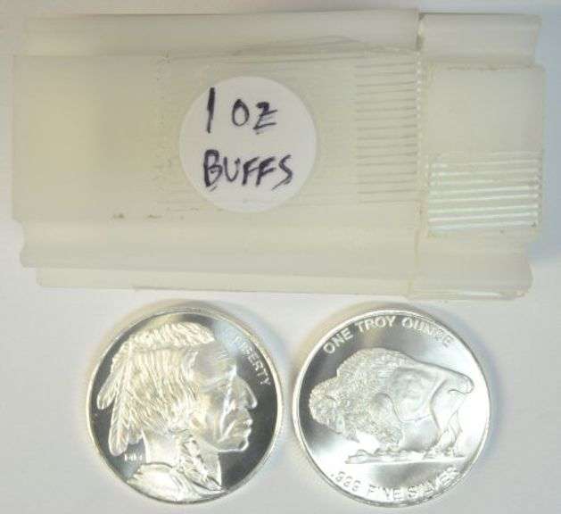 Superb Gem BU roll of 20 pure .999 fine silver 1 oz Buffalo Medallions
