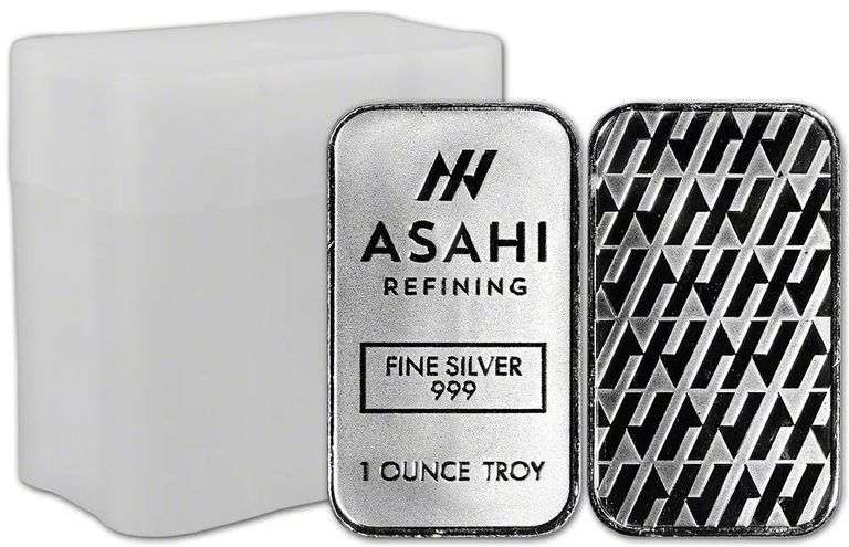 Tube of 20 Asahi Refining 1 Troy Oz pure .999 silver bars