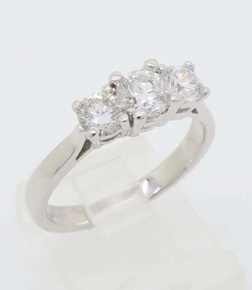 Classic Three Stone Diamond Engagement Ring