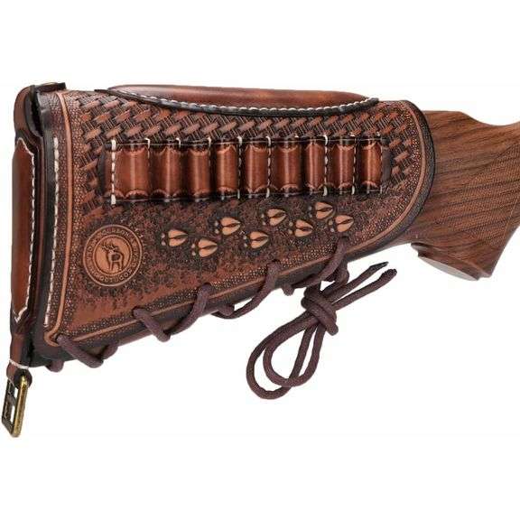 Leather Cheek Rest Buttstock Pouch with Ammo Holder