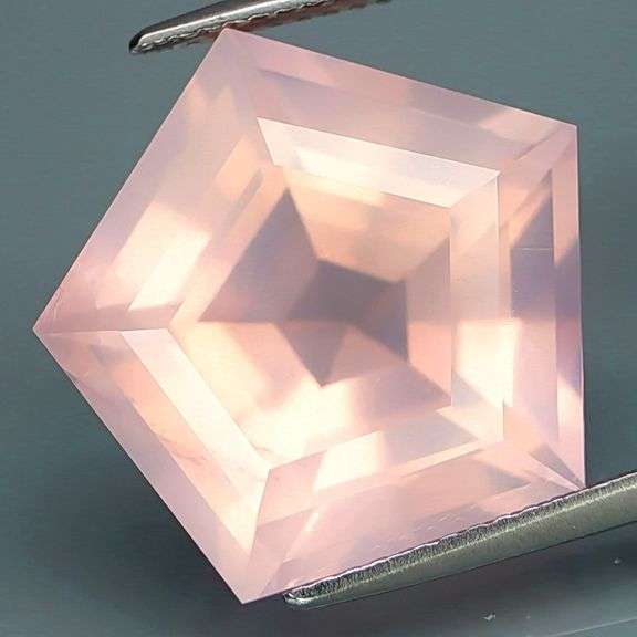 Precision cut 13.81ct high fire natural Rose Quartz!