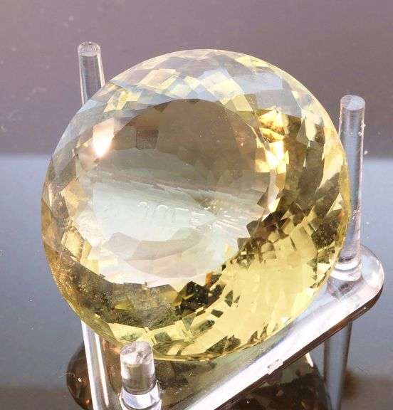 Stupid big! 120.57ct round cut Citrine!