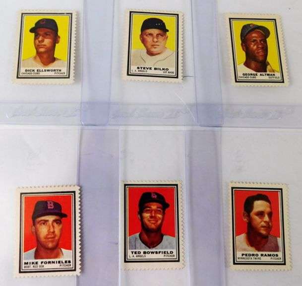 6 Topps 1962 Baseball Stamps