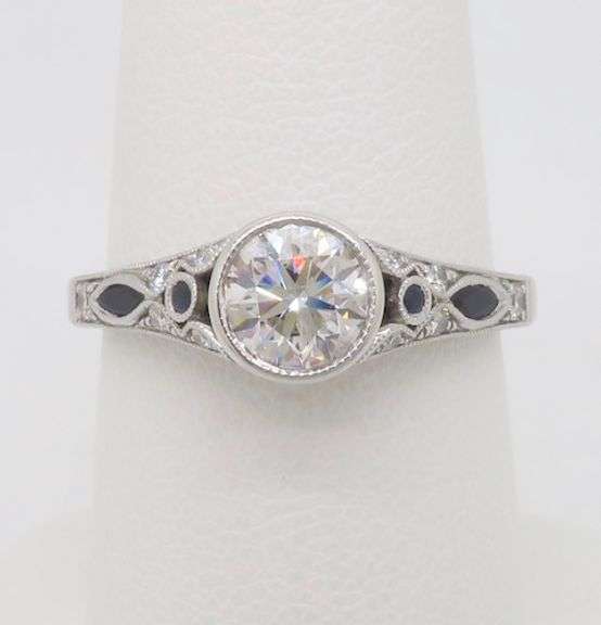 Designer Sylvie Diamond & Blue Sapphire Ring