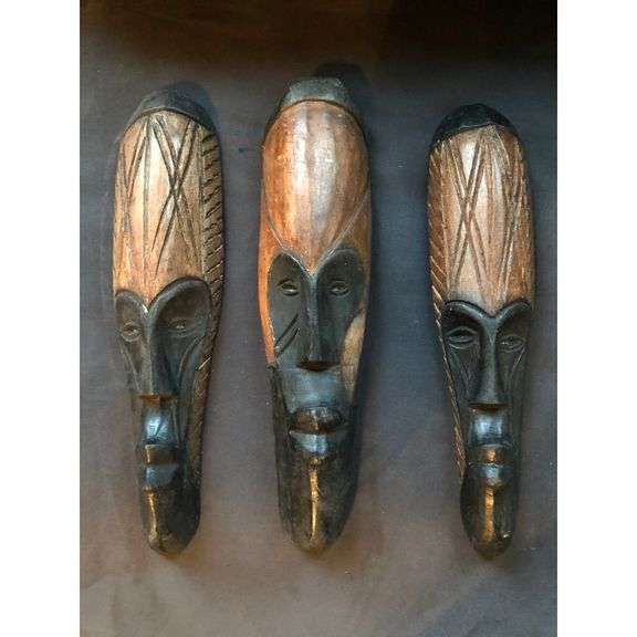 Authentic African Handcrafted Wooden Fang Masks