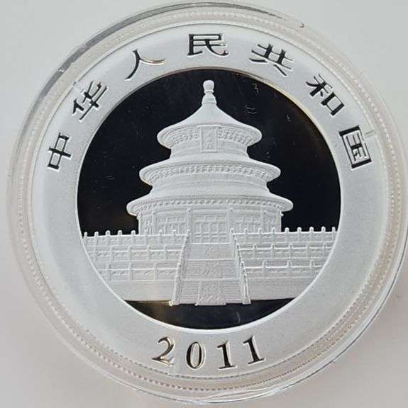2011 Silver Chinese Panda 10 Yuan 1 Oz / BU (Original Capsule)