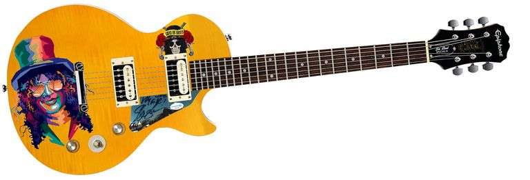 Slash of Guns N Roses Signed Custom Graphics His Model Epiphone Guitar ACOA