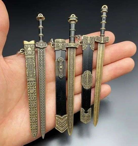 Lot of 7 Miniature Ancient Swords with Sheaths