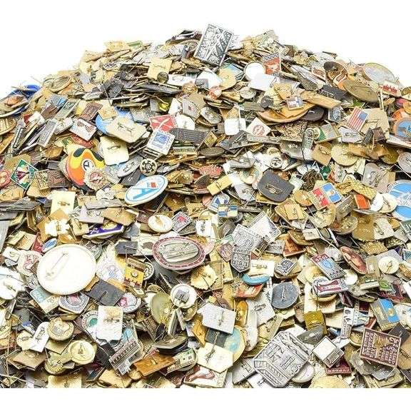 Collection of 100 Authentic Soviet-Era Enamel Pins and Badges