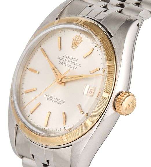 Rolex Oyster Perpetual Datejust 6105, 34mm, Silver Gold Dial, 18K & Steel