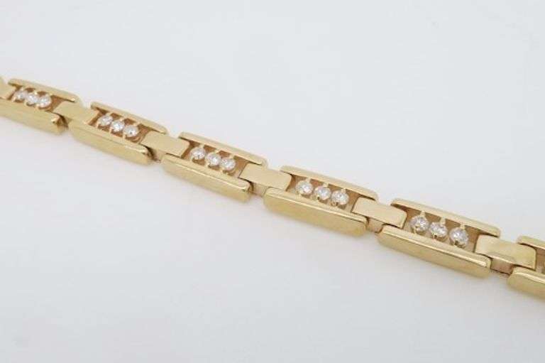 Yellow Gold Diamond Link Bracelet
