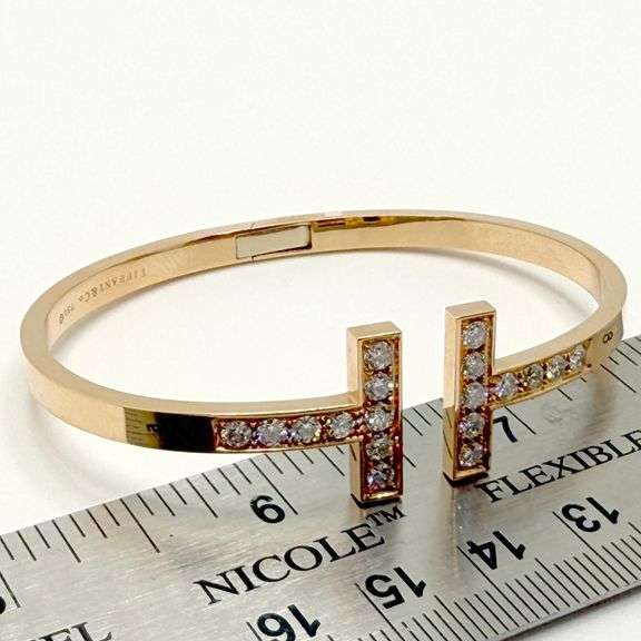 Tiffany Flexible 18K Gold Bangle with 1.17ct Diamonds