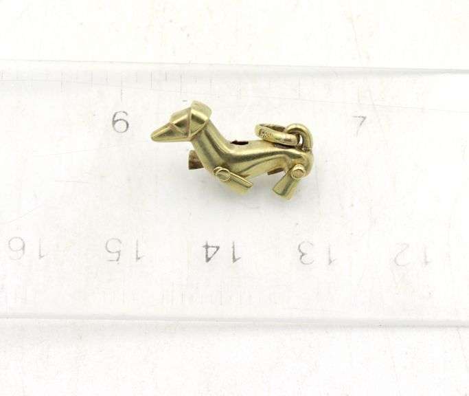 14kt Yellow gold Dog charm