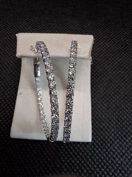 INSIDE OUT 14K WHITE GOLD HOOP EARRINGS