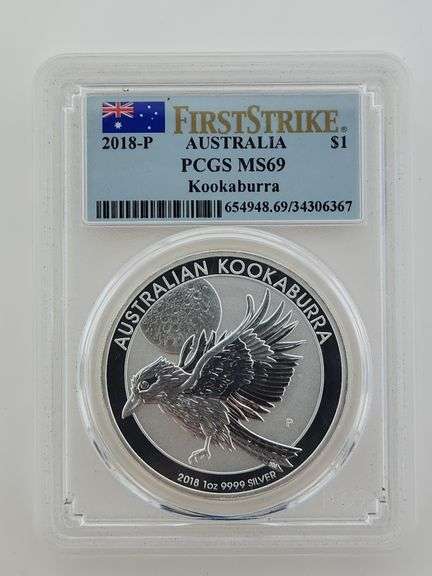 2018 P Australia Kookaburra, PCGS MS69