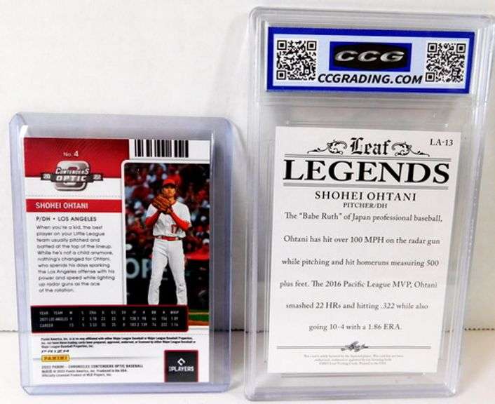 Shohei Ohtani Leaf Legends Baseball Card, Gem Mint 10