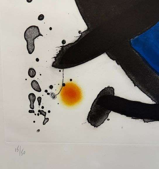 Rare Joan Miro Etching and Aquatint Signed in Pencil