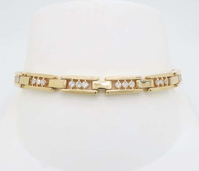 Yellow Gold Diamond Link Bracelet
