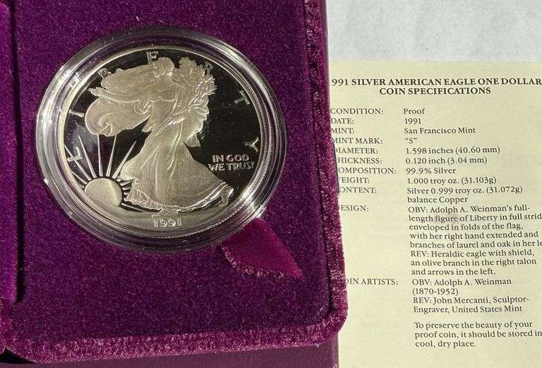 1991 S Silver Eagle With box an paper