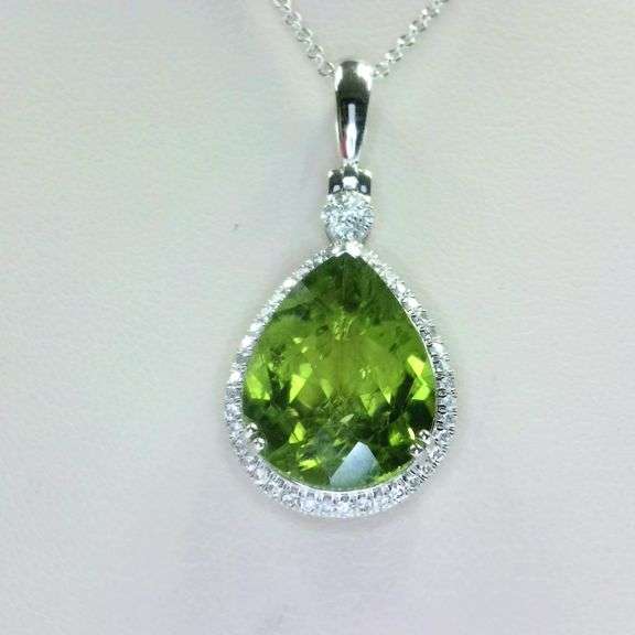 Peridot and Diamond Pendant