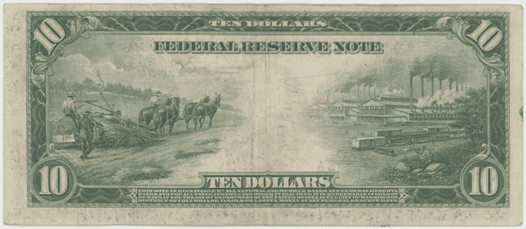 Nice Series of 1914 Large Size $10 Federal Reserve Note (3-C)
