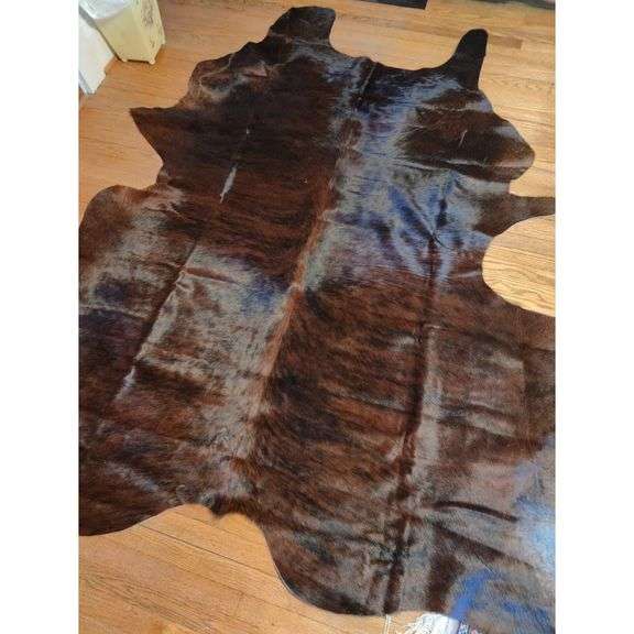 Genuine Brindle Red Brown Black Cowhide Rug