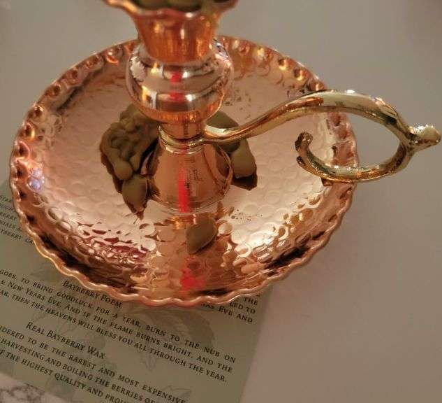 Handcrafted Turkish Copper Candlestick Holder