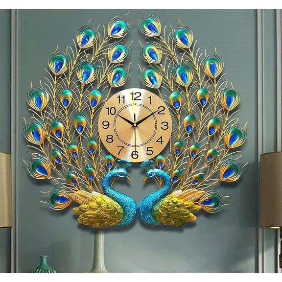 Large Peacock Wall Clock