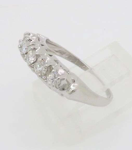 Vintage Five Stone Diamond Ring in 14k White Gold