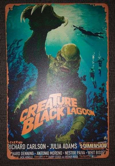 Creature from The Black Lagoon Metal Movie Poster