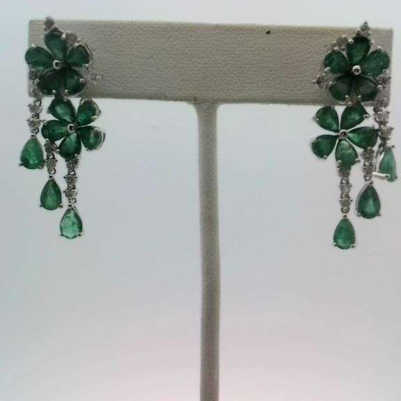 Emerald and Diamond Earrings
