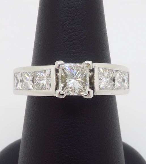 3.96CT Earth Mined Princess cut Diamond Ring