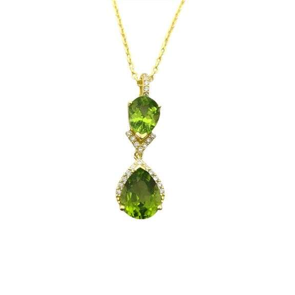 "Emerald Cascade" Peridot necklace in sterling silver