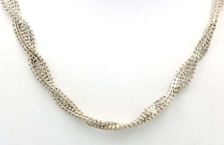 Vintage 925 sterling silver Mexico twisted necklace
