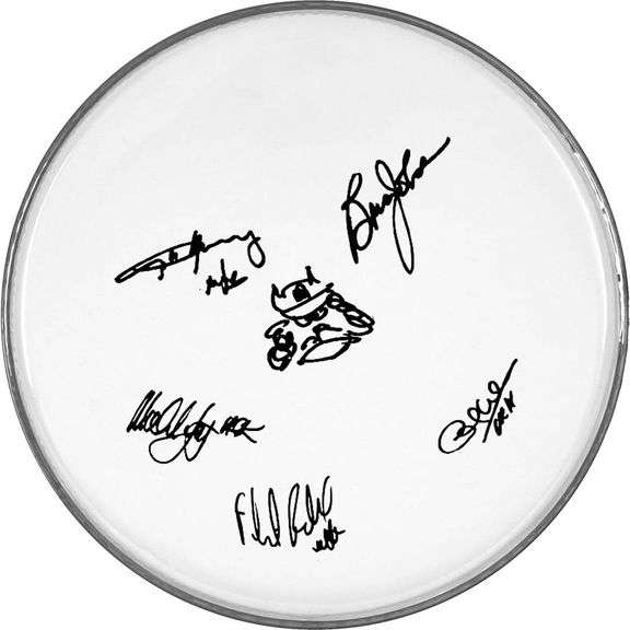 AC/DC Autographed Facsimile Signed Drum Head