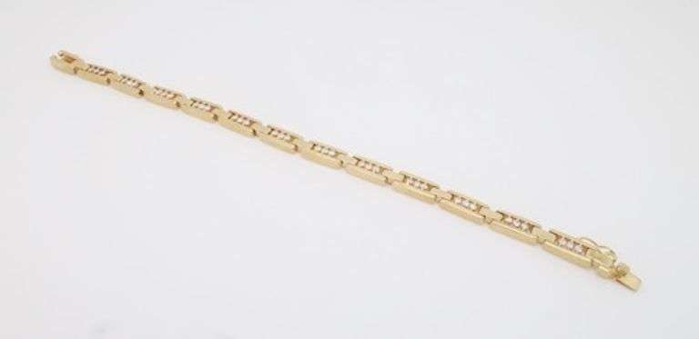 Yellow Gold Diamond Link Bracelet